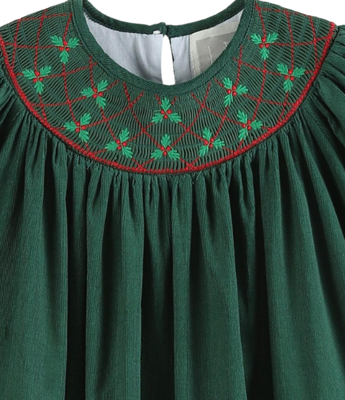 Mistletoe Smocked Bishop Dress
