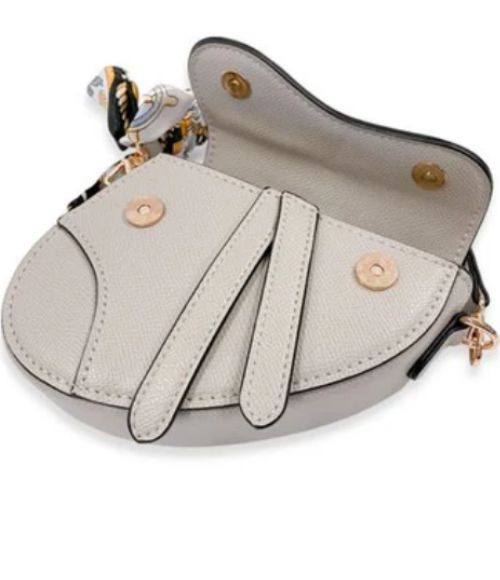 Grey Saddle Purse