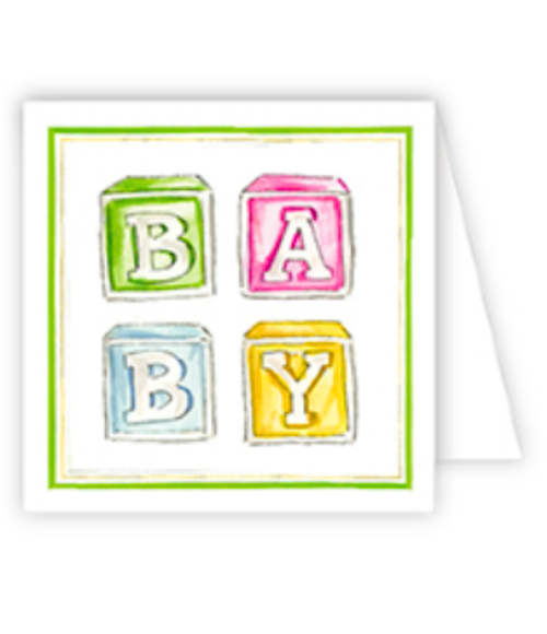 Handpainted Baby Blocks Enclosure Card