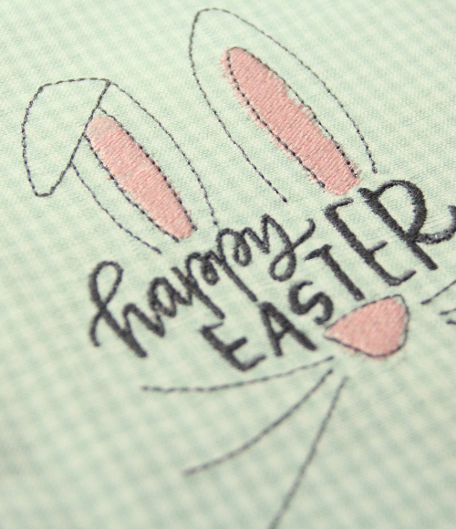 Happy Easter, Mint Gingham Tea Towel