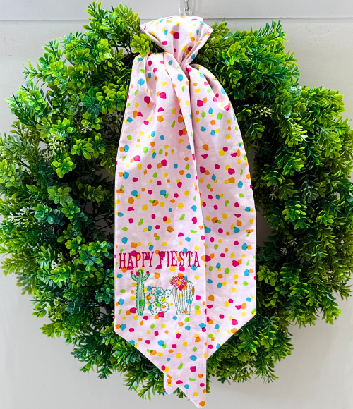 Happy Fiesta Embroidered Wreath Sash