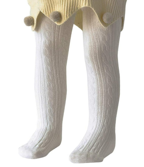 Heavyweight Cable Knit Girls Tights