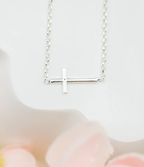 Horizontal Cross Necklace for Girls