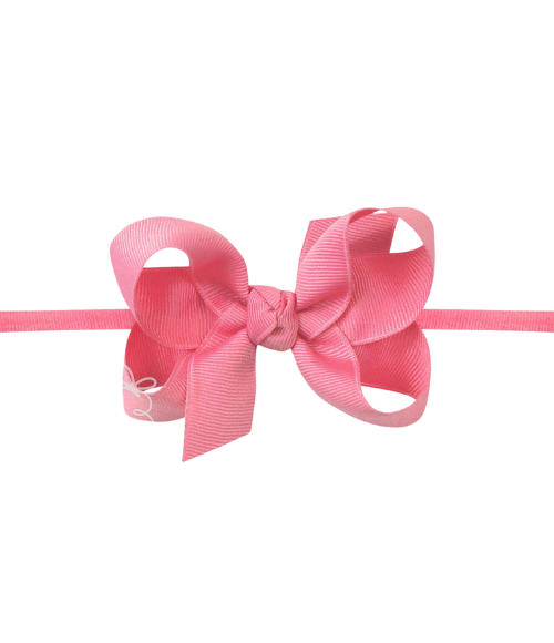 1/4" Headband w/Hot Pink Grosgrain Bow