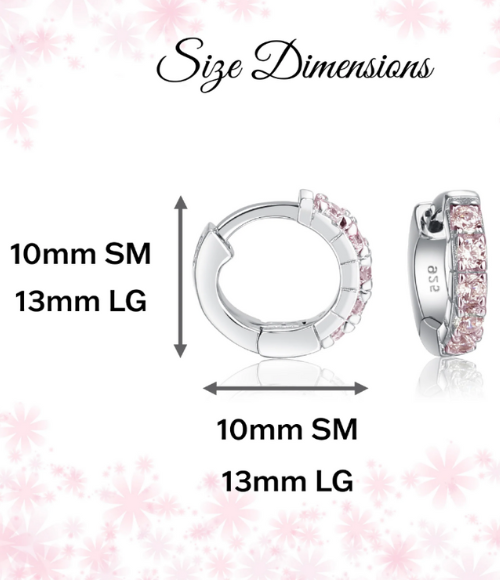 Sterling Silver Pink Huggie Earrings for Baby & Girls