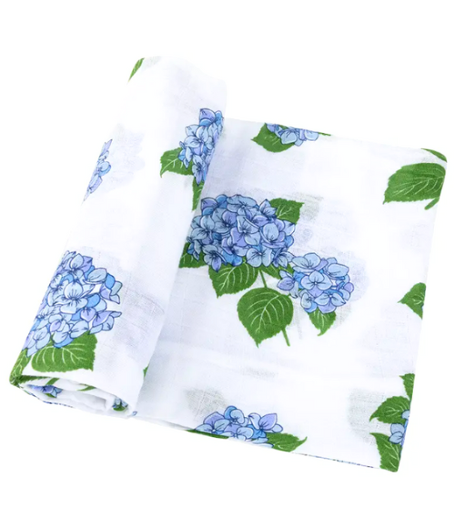 Hydrangeas Organic Burp Cloth, Bib & Blanket