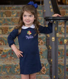 Bambinos Paris Play Dress LS - Navy, Size 5 & 6