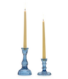 Indigo Blue Glass Candlesticks