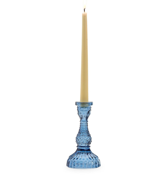 Indigo Blue Glass Candlesticks Indigo Blue Glass Candlesticks