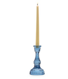Indigo Blue Glass Candlesticks