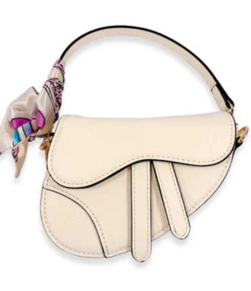 Ivory Saddle Purse