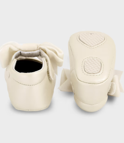 Ivory Velvet Bow Mary Janes