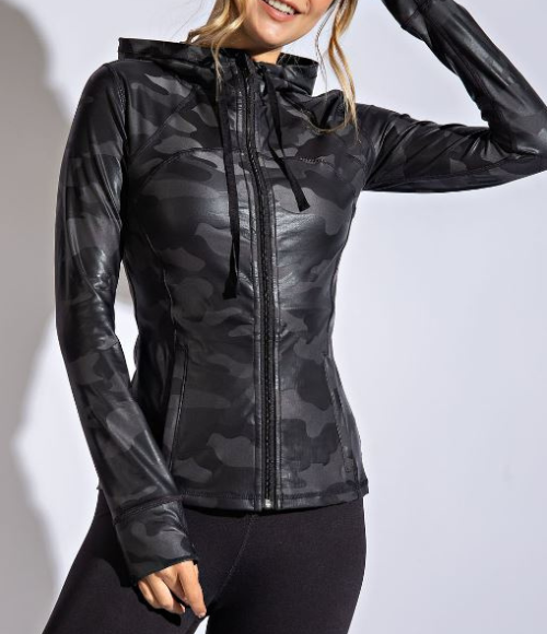 Plus Defined Camouflage Chintz Jacket