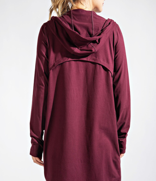 Long Hooded Active Jacket - Multiple Colors