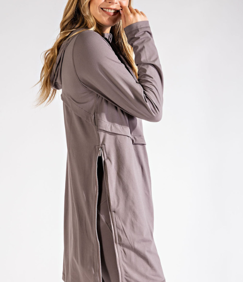 Long Hooded Active Jacket - Multiple Colors