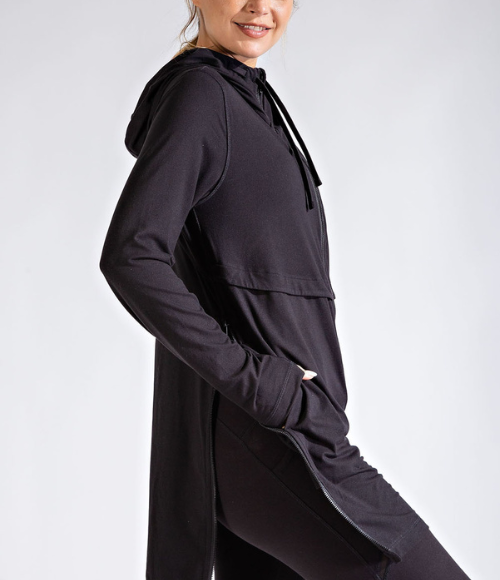 Plus Long Hooded Active Jacket - Multiple Colors Plus Long Hooded Active Jacket - Multiple Colors