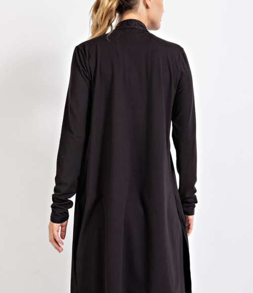 Long Sleeve Cardigan with Side Slits - Multiple Colors