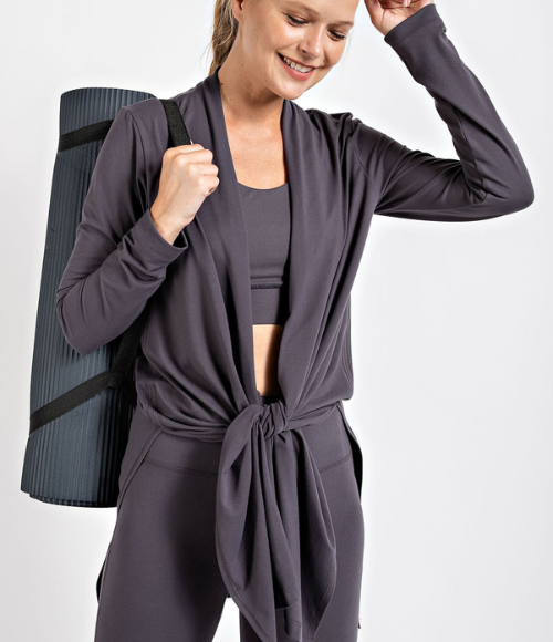 Long Sleeve Cardigan with Side Slits - Multiple Colors