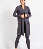 Plus Long Sleeve Cardigan with Side Slits - Multiple Colors