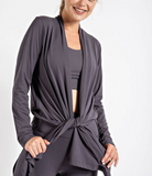 Plus Long Sleeve Cardigan with Side Slits - Multiple Colors