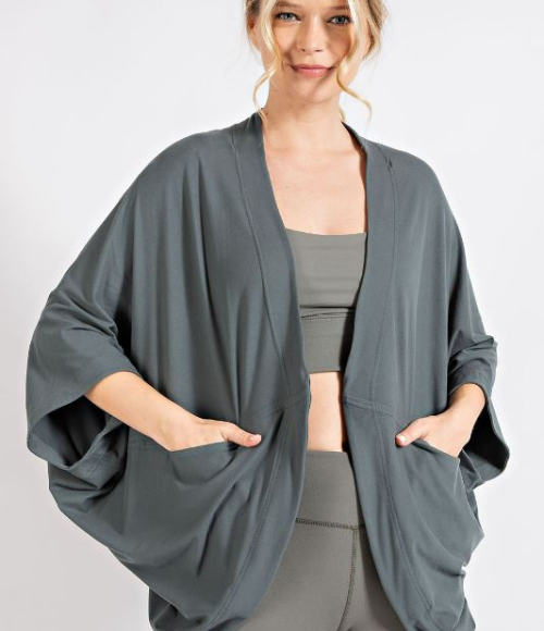 Cocoon Cardigan in Smoked Spruce, Large