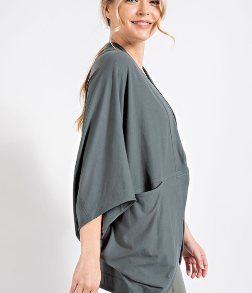 Cocoon Cardigan in Smoked Spruce, Large