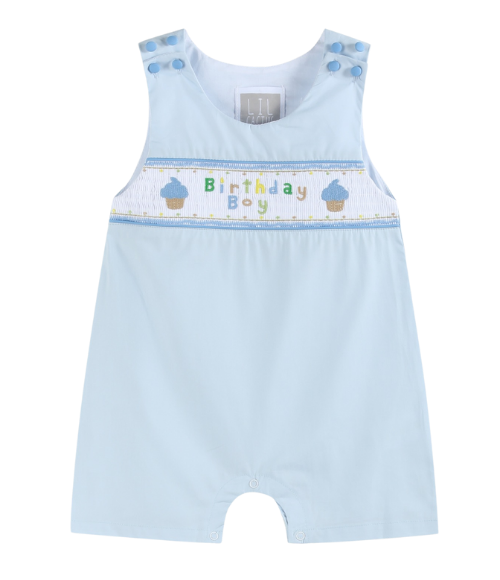 Birthday Boy Smocked Romper Birthday Boy Smocked Romper