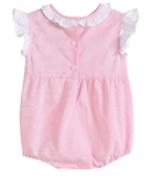 Lil Sister Pink Striped Smocked Bubble