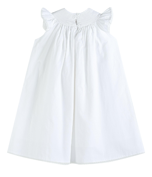 White & Pink Cross Bishop Dress