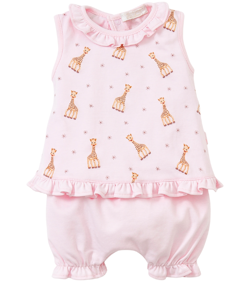 Kissy Sophie la giraffe Pink Sunsuit