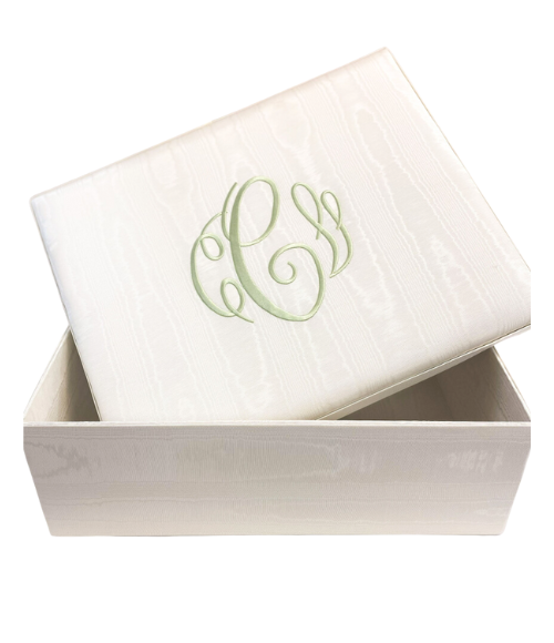 Large Baby Keepsake Box in Baby Moiré