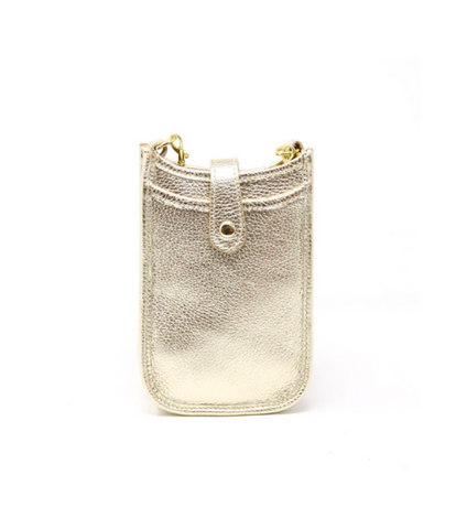Gold Leather Crossbody Bag