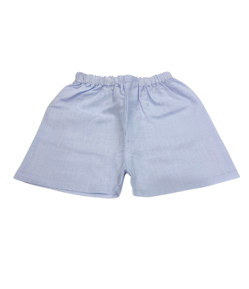 Light Blue Linen Shorts, 3T