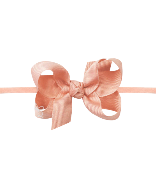 1/4" Headband w/Light Coral Grosgrain Bow