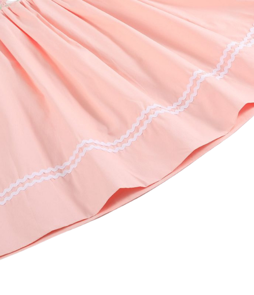 Light Peach Easter Smocked Bishop Dress