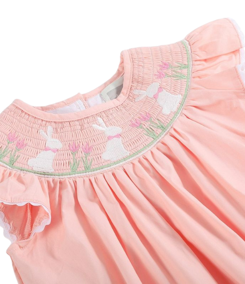 Light Peach Easter Smocked Top & Bloomer Set