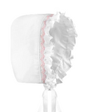 Pink Bullion Cross Christening Gown & Bonnet