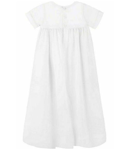Blue Bullion Cross Christening Gown & Bonnet