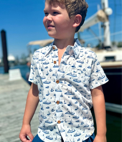 Maui Ship Printed Button Down