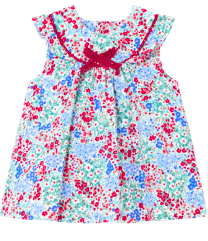 Strawberry Seersucker Smocked Bubble