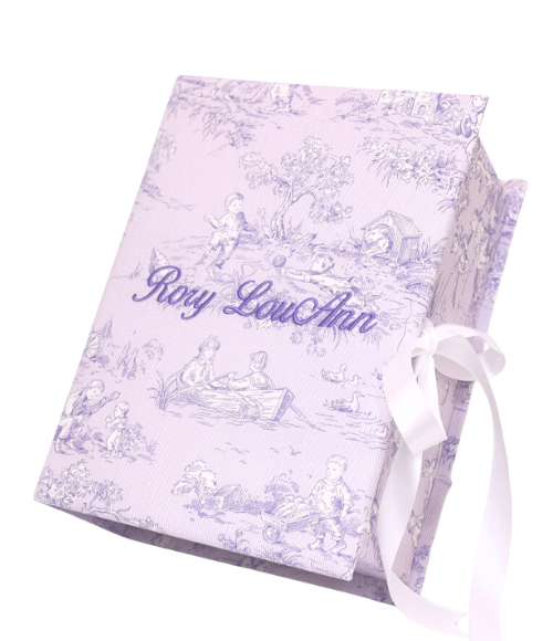 Small Baby Keepsake Chest in Lavender Bryant Park Cotton