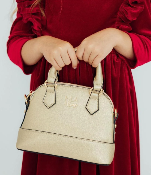 Girl's Metallic Gold Crossbody Purse
