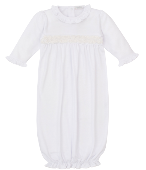Kissy Miniature Roses White Gown & Bonnet Set