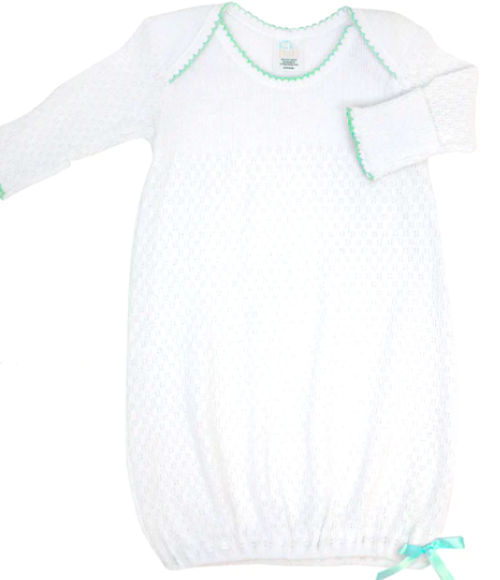 Paty Knit Baby Gown with Picot Trim