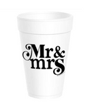 Mr. & Mrs. Styrofoam Cups in Gold
