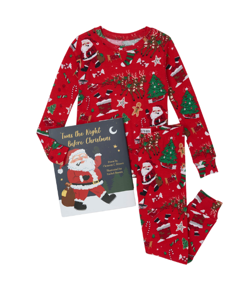 Twas the Night Before Christmas Organic Pajama + Book Set