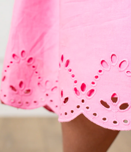 Organic Classic Pink Eyelet Party Dress