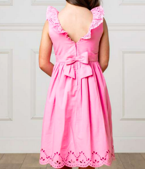 Organic Classic Pink Eyelet Party Dress
