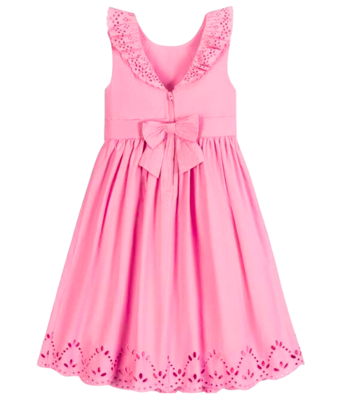 Organic Classic Pink Eyelet Party Dress