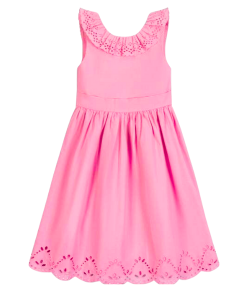 Organic Classic Pink Eyelet Party Dress